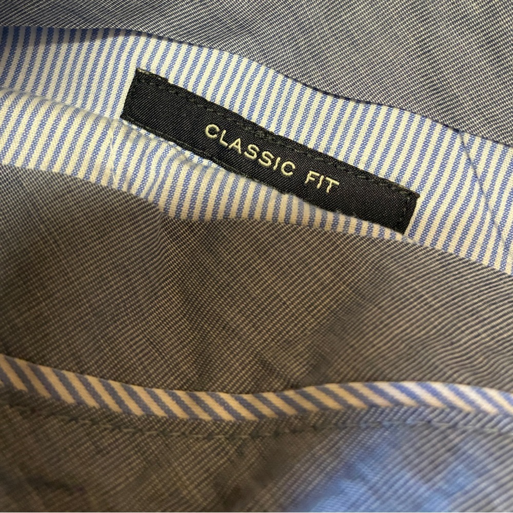 J. Crew Men’s Blue & White Pinstripe Pants, Classic Fit, Size 34 x 30, Cotton - Picture 8 of 10